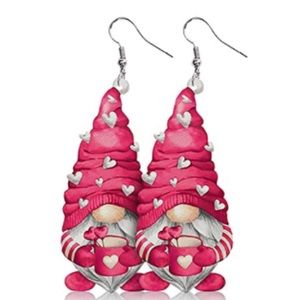Valentine’s Day Gnome Faux Leather Earrings